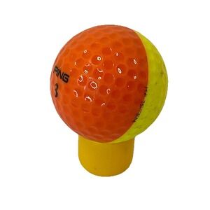 Ping Golf Ball Eye Duo Tone Orange & Yellow #3 Vintage Collectible